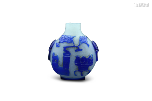 A Peking glass snuff bottle, H 5,8 cm