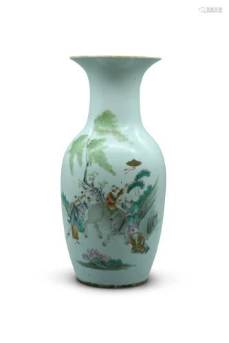 A Chinese Republic famille vase, decorated with playing