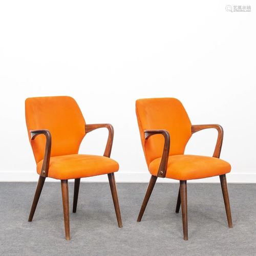 A pair of Mid-Century armchairs made in The Netherlands