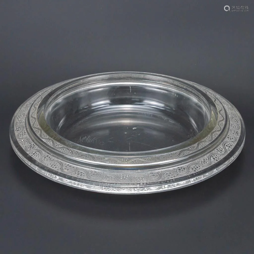 A bowl made by Lalique France during the second half of