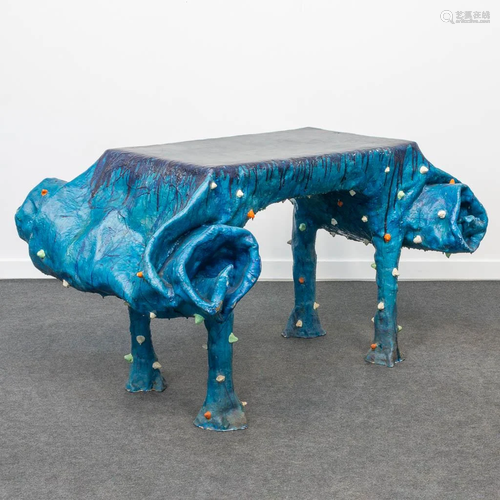 A polyester table made in the style of Gaetano Pesce.