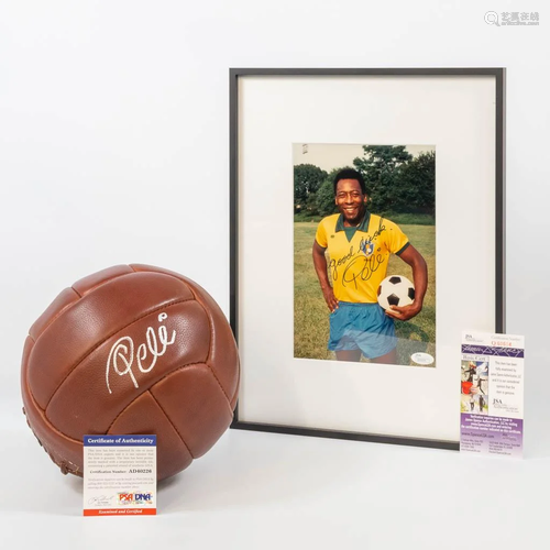 A by P�l� signed Ball and picture. (16,5 x 24,5 x 21