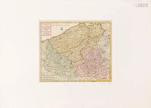 An antique map 'Nieuwe Kaart van het Graafschap