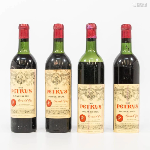 A collection of 4 bottles Chateau Petrus 1955.