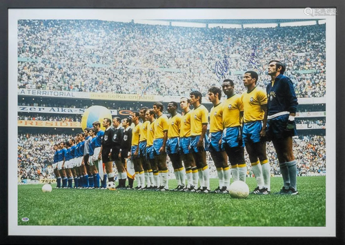 A framed photograph of the 1970s World Cup Final -