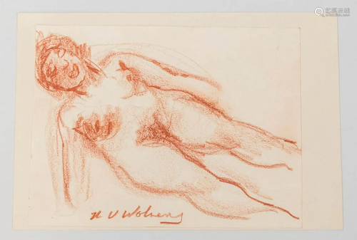 Henri Victor WOLVENS (1896-1977) Lying Naked, Gouache