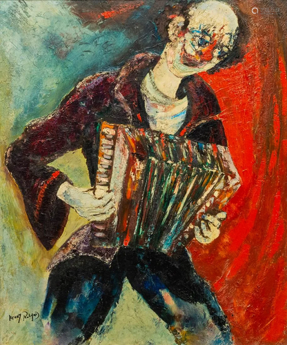 Henry ROLAND (1919-2000) 'The clown' oil on canvas.