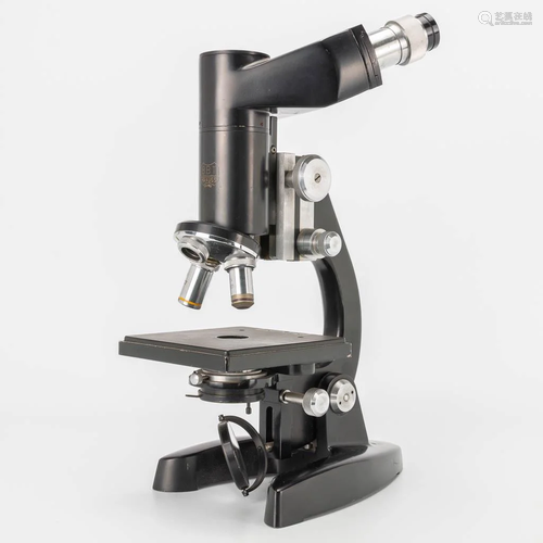 A vintage Crauss, France microscope. The second half of