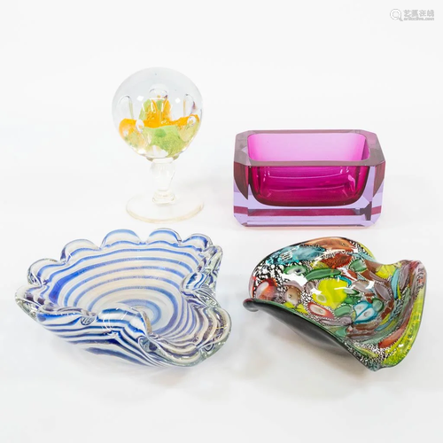 An assembled collection of glass and crystal items,