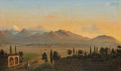 A view on Marrakesh, signed A.F. Stahl 1887. Oil on