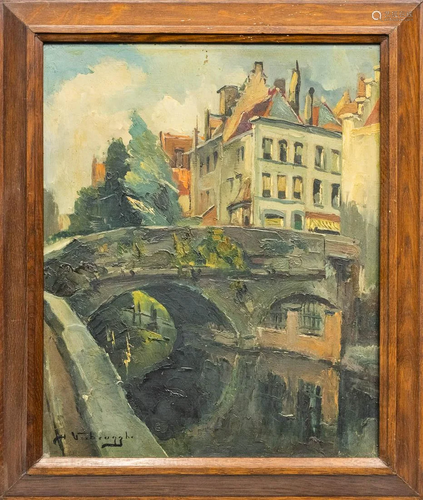 Charles Henri VERBRUGGHE (1877-1974) Bruges, oil on