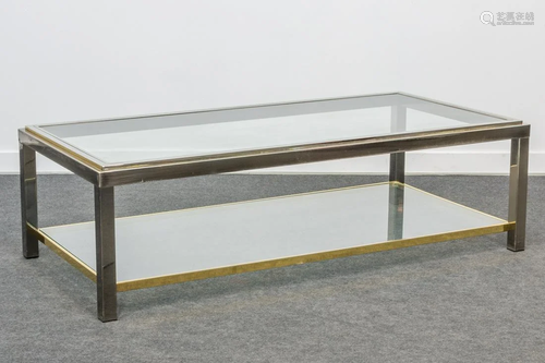 A Belgo Chrom large two tier coffee table made of