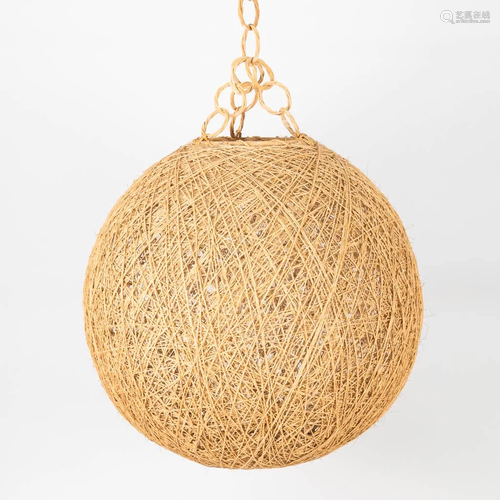 A vintage mid-century chanelier made of rope, around