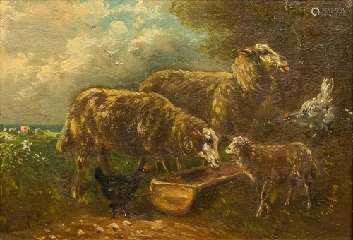 Henry SCHOUTEN (1857/64-1927) a painting of sheep and