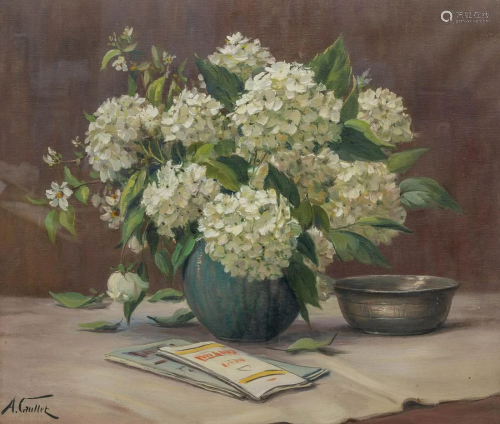 Albert CAULLET (1875-1950) still life with flowers, oil