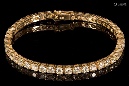 Gold & Diamond Tennis Bracelet - Brand New