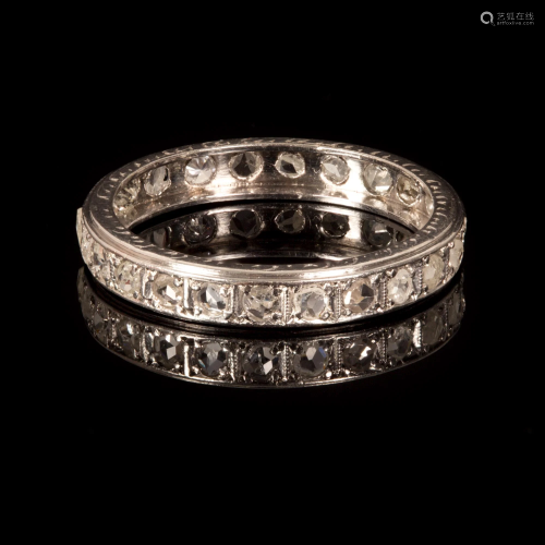 An Antique Platinum and Diamond Eternity Band