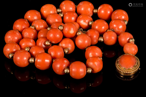 Gold & Coral Beaded Necklace - Marvelously Designed,