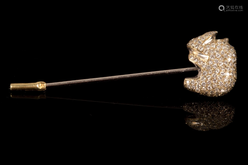 PAOLO SPALLA studded diamond 18k gold rhino pin