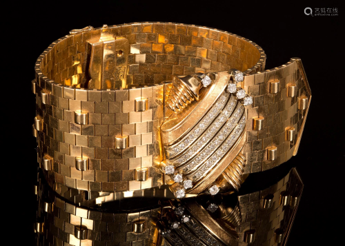 Omega - Gold Watch Bracelet Set w/ Diamonds