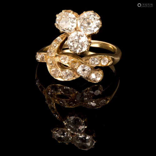 Victorian gold and old cut diamond ring