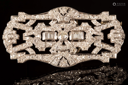 An Important Art Deco, Platinum and Diamond Brooch
