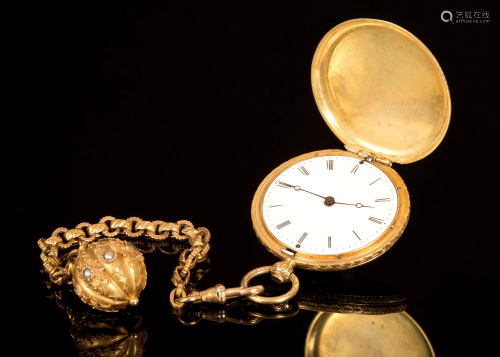 An Antique 18K Gold and Diamond Pocket Watch by Patek