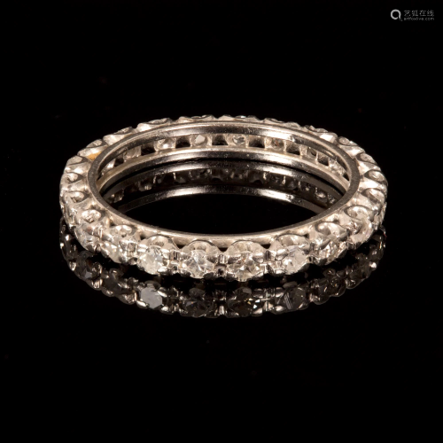 An 18K White Gold and Diamond Eternity Band Ring