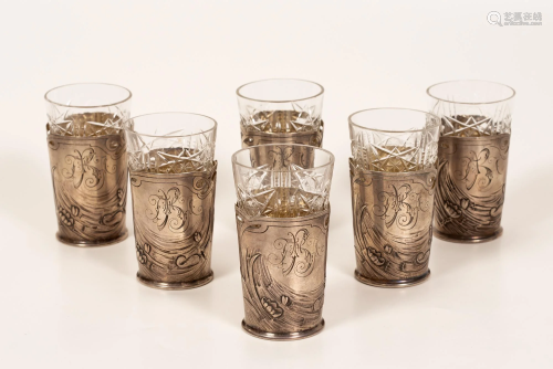 A Rare Orest Kurlyukov Art Nouveau Glass Holders,