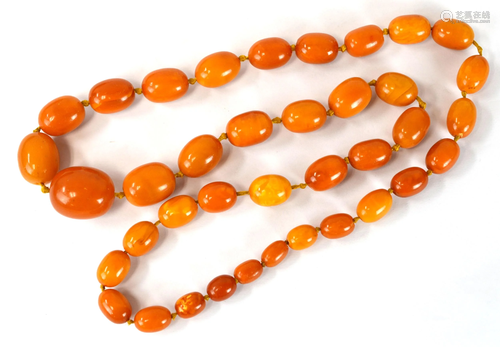 Large Natural Butterscotch Amber Beads Necklace