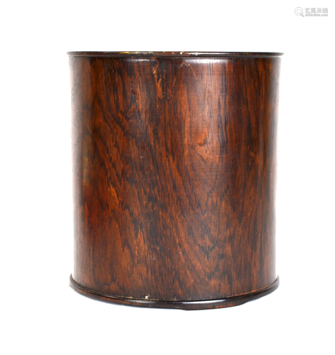 Chinese Cylindrical Wood Brush Pot