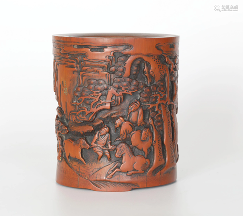 Chinese Finely Carved Bamboo Brush Pot