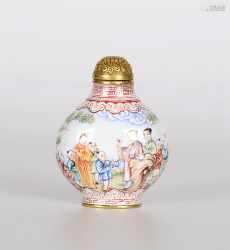 Chinese Enamel on Copper Snuff Bottle