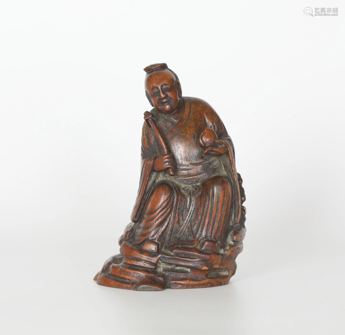 Chinese Carved Bamboo Figure of Imortal