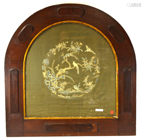 Chinese Framed Silk Embroidered Panel