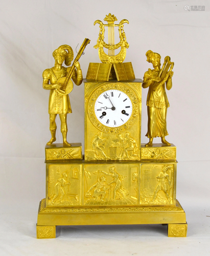 French Gilt Bronze Clock