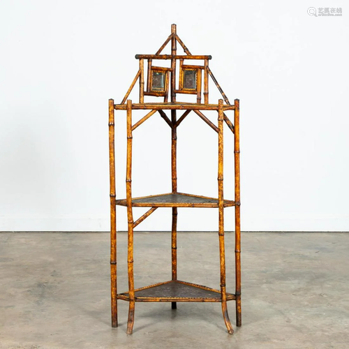 L. 19TH C. AESTHETIC MOVEMENT BAMBOO CORNER SHELF