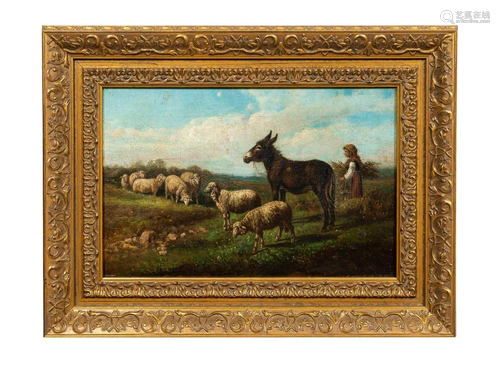 THOMAS SIDNEY COOPER, OIL ON CANVAS, FRAMED