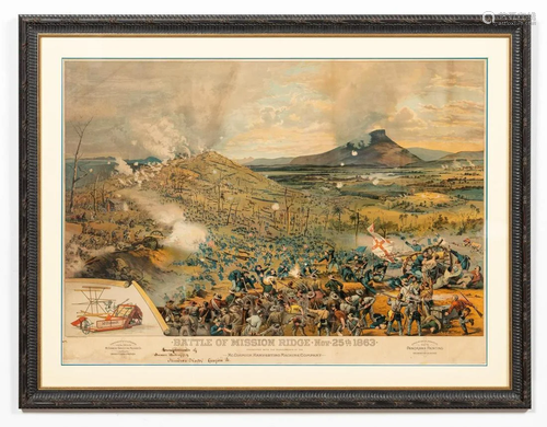 BATTLE OF MISSIONARY RIDGE, CIVIL WAR LITHOGRAPH,