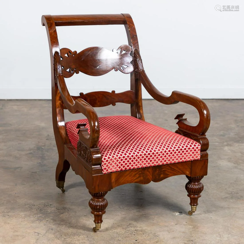 19TH C. WILLIAM IV CLASSICAL MAHOGANY ARMCHAIR