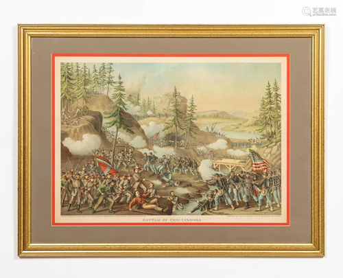 KURZ & ALLISON, BATTLE OF CHATTANOOGA, CHROMOLITHO