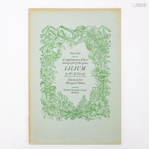 SUPPLEMENT TO ELWES' LILIUM WITH PRINTS, 1960