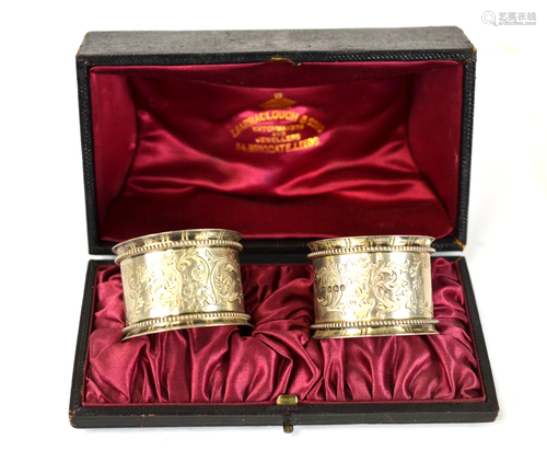 Pr Z. Barraclough & Sons Leeds Silver Napkin Rings