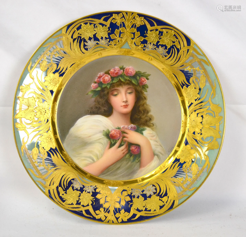 Royal Vienna Plate w. Portrait of Lady