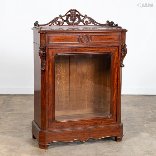 19TH C. ROCOCO REVIVAL MAHOGANY VITRINE