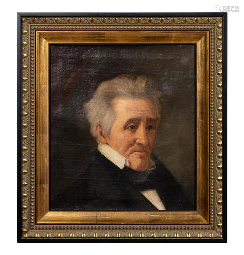 PORTRAIT OF PRESIDENT ANDREW JACKSON, O/C