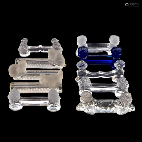 10 MISC. MAINLY FRENCH GLASS & CRYSTAL KNIFE RESTS