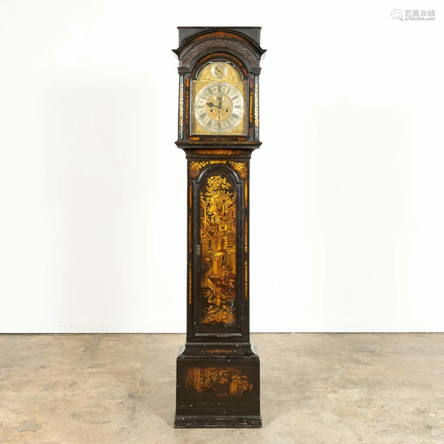 L. 18TH C. ENGLISH CHINOISERIE GRANDFATHER CLOCK