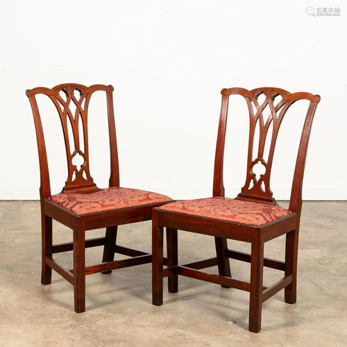 PR. AMERICAN 19TH C. CHIPPENDALE STYLE SIDE CHAIRS