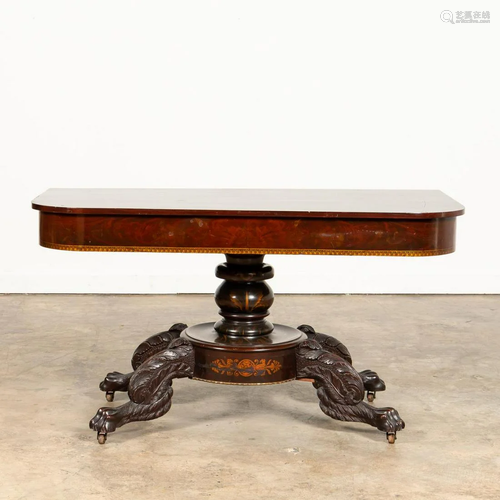 19TH C. AMERICAN CLASSICAL MAHOGANY CONSOLE …